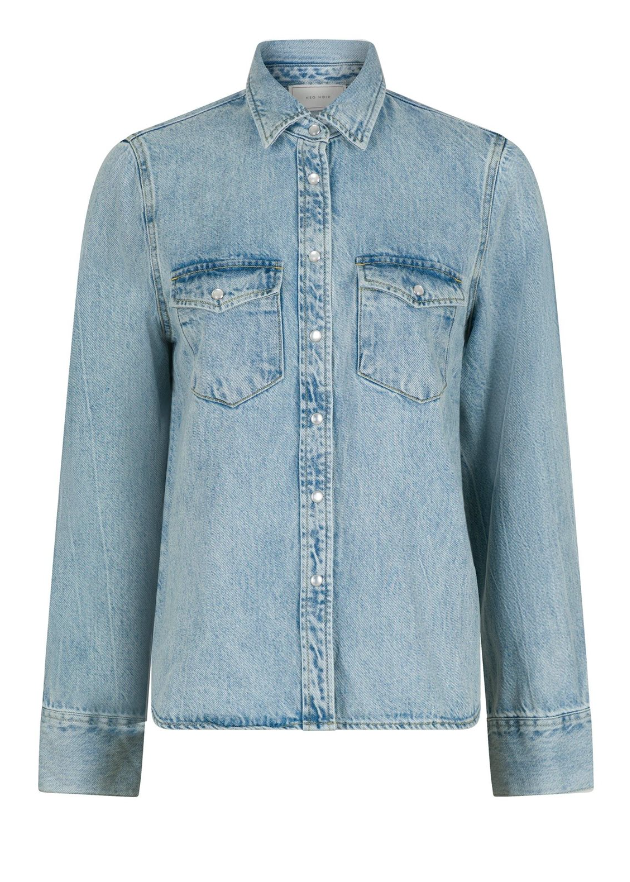 Neo Noir Roger Denim Shirt Smoke Blue