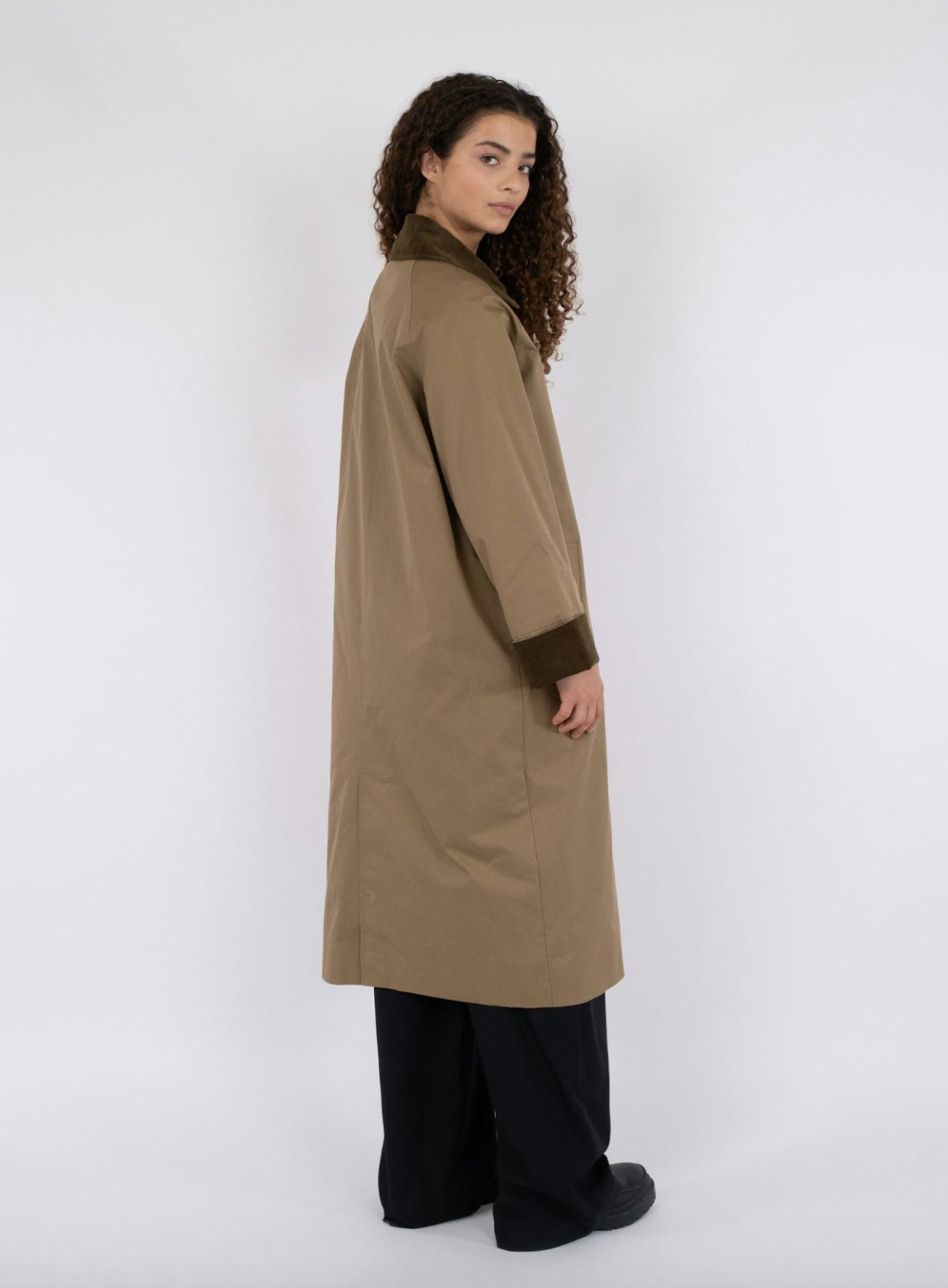 Neo Noir Anneli Cord Coat Khaki