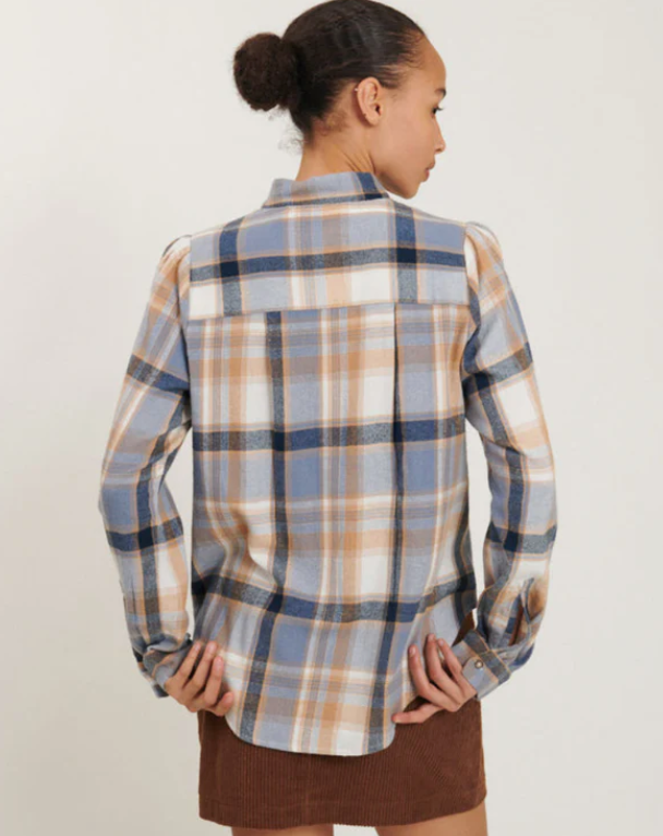 Basic Apparel Ari Shirt BA418-01 Sky Captain/Asleigh Blue/Tobacco Brown