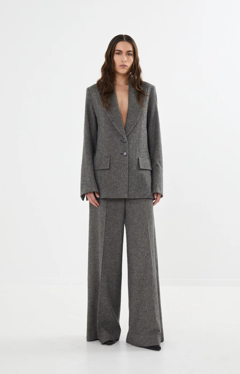 Rabens Saloner Mini Check Jacket W24304104 Helin Coffee Check
