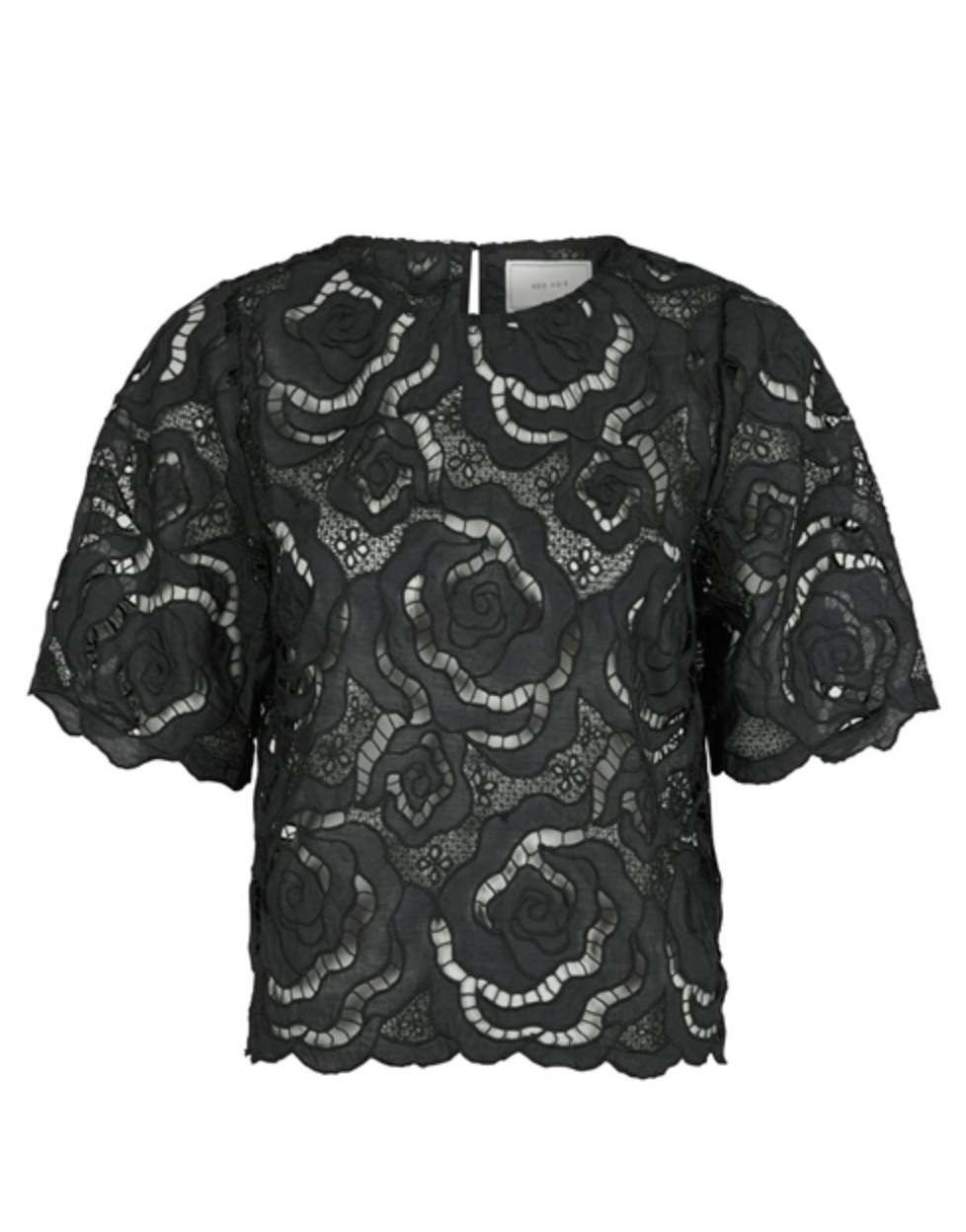 Neo Noir Trisha Big Lace Blouse Black