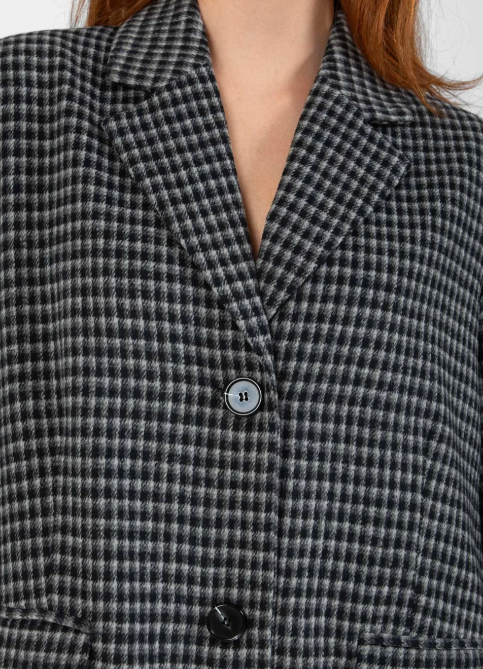 Coster Copenhagen CC Heart LEA Classic Long Jacket Grey/Black Check