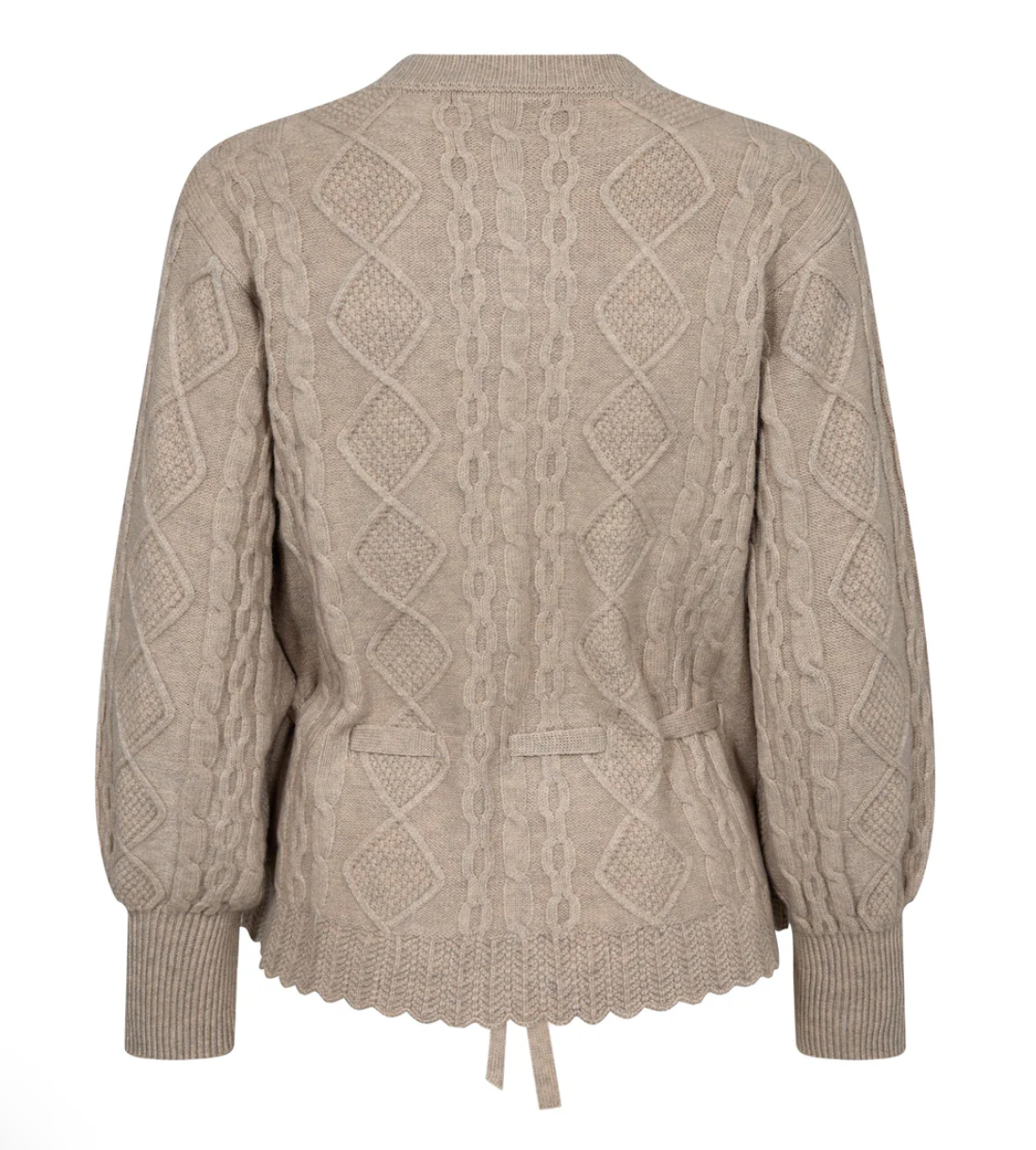 Co'Couture Rowcc Cable Tie Cardigan Bone