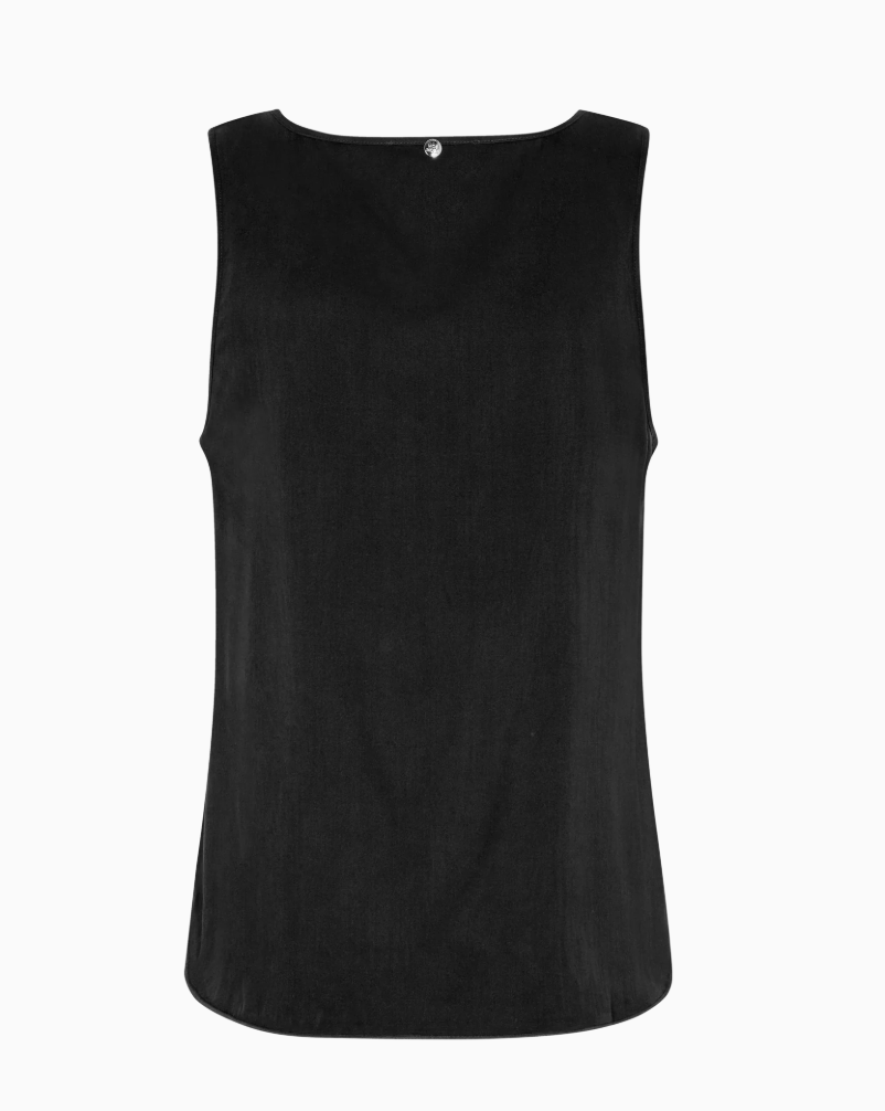 Mos Mosh V-Neck Silk Tank Top Black