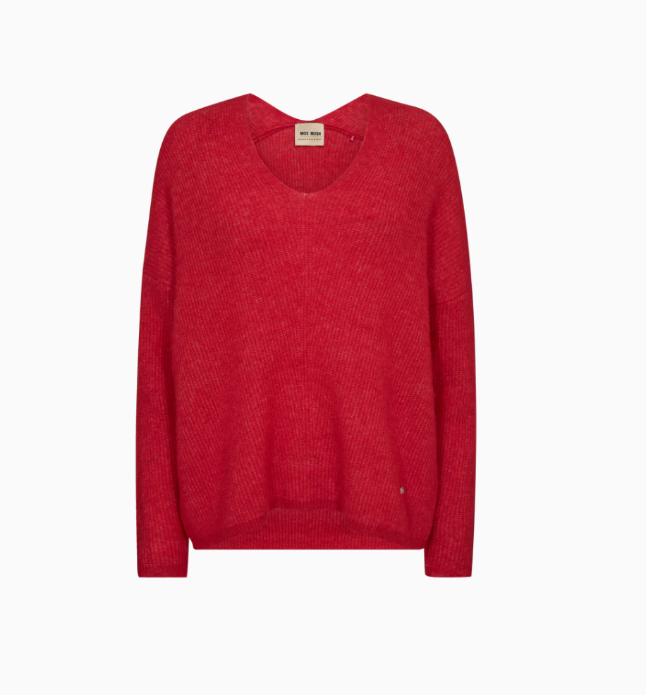 Mos Mosh MMThora V-Neck Knit Chinese Red