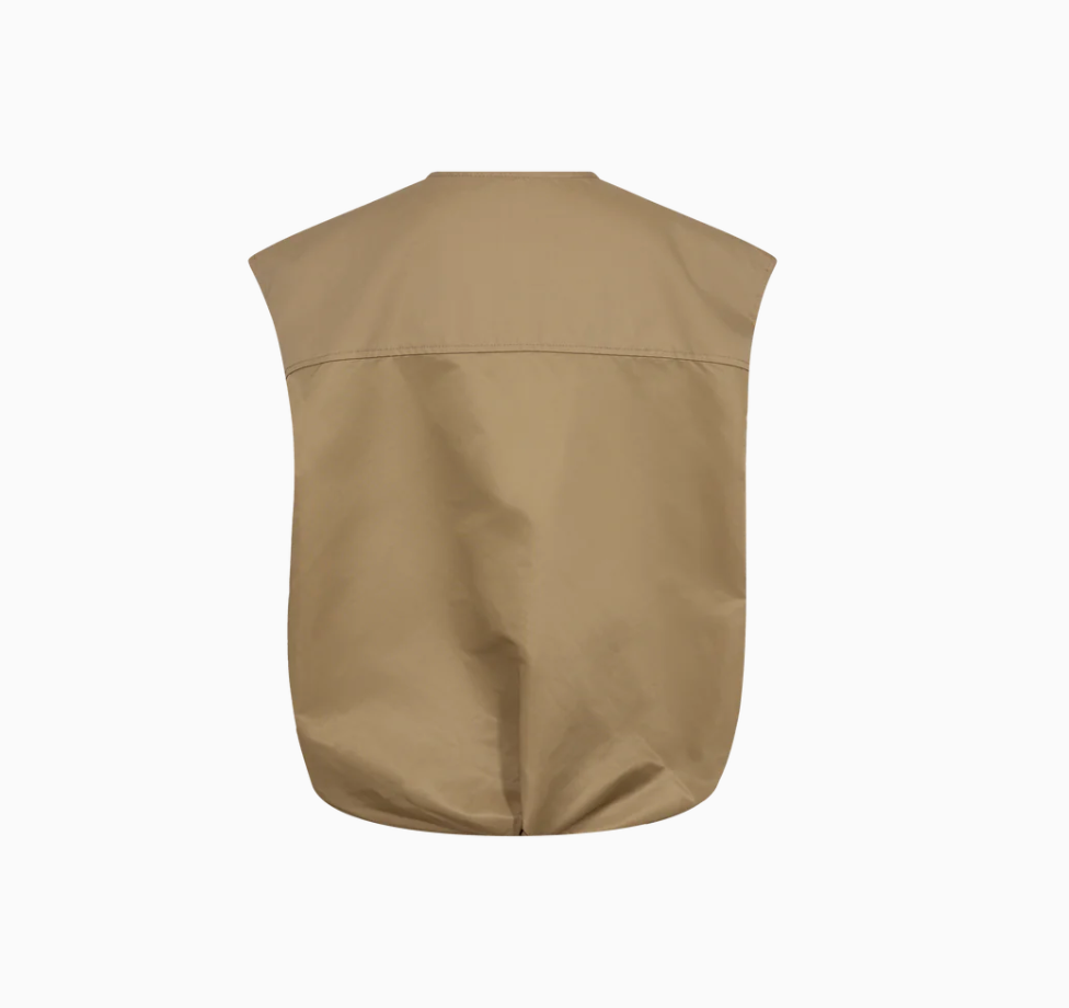 Mos Mosh MMKura Solid Waistcoat Sesame