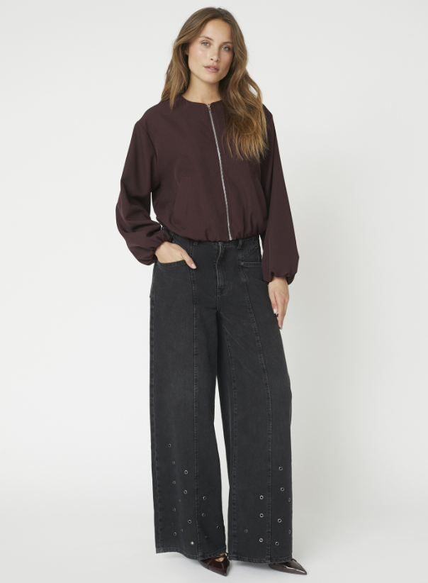 Co'Couture LunaCC Balloon Zip Jacket Winered