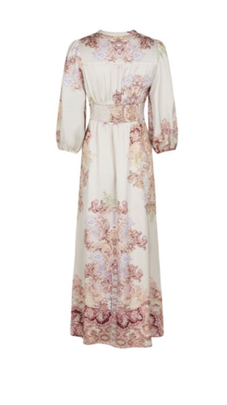 Neo Noir Stellar Artist Paisley Dress Ivory