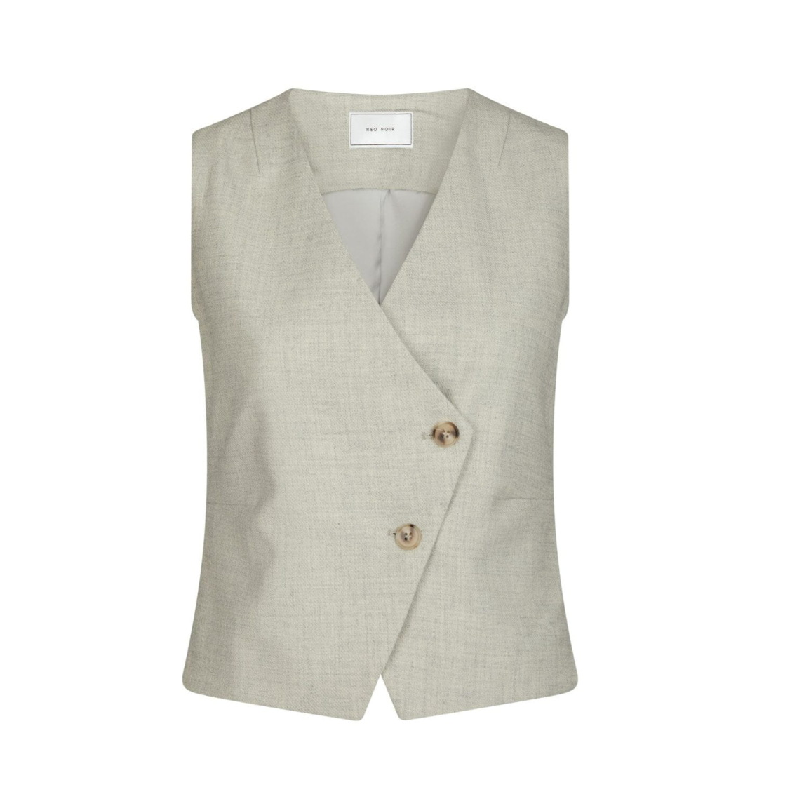 Neo Noir Philippe Melange Waistcoat Stone Melange