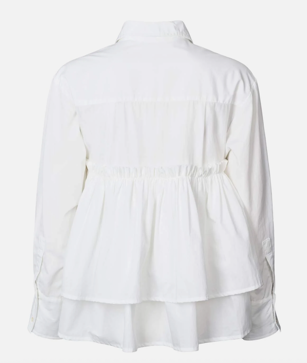 Rabens Saloner Shaker Poplin Frill Shirt White