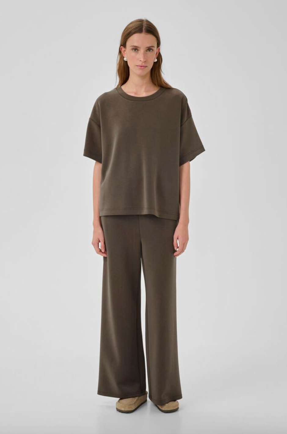 My Essential Wardrobe HelleMW EMB Boxy Tee Major Brown