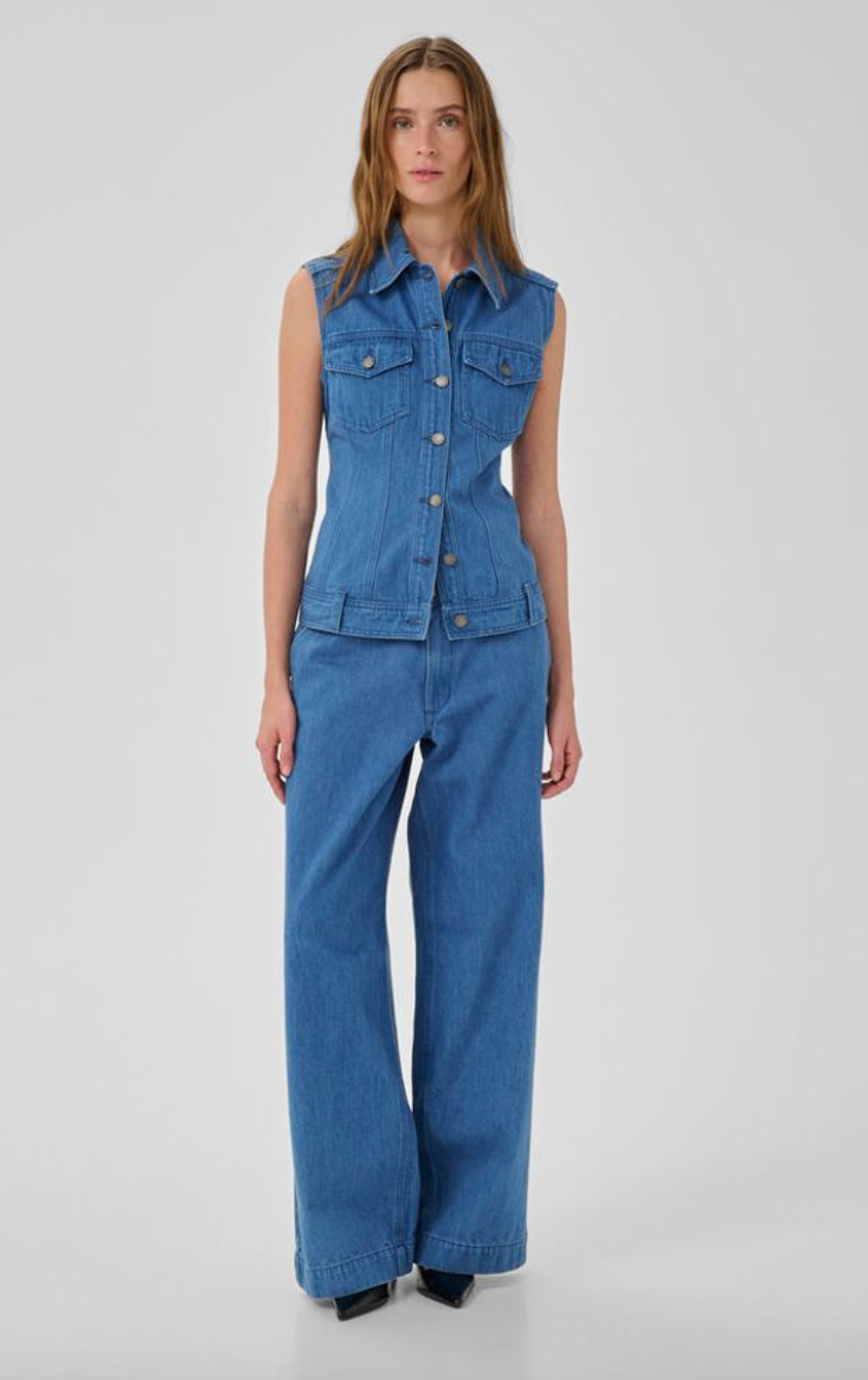 My Essential Wardrobe MWSaka 180 Shaped Vest Clear blue wash