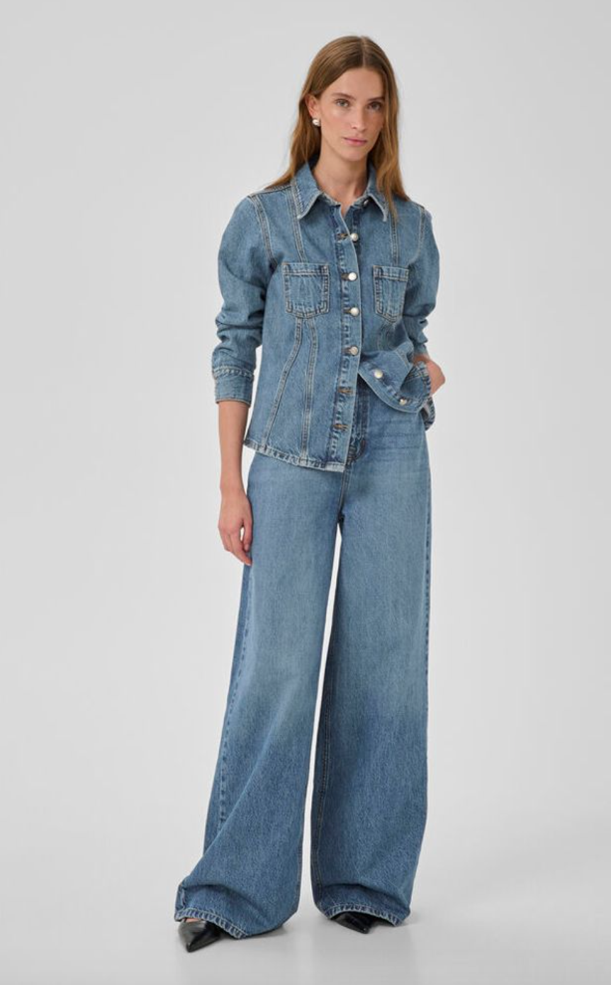 My Essential Wardrobe MWJessie 174 Low-Crotch X-Wide Medium Blue Vintage Wash