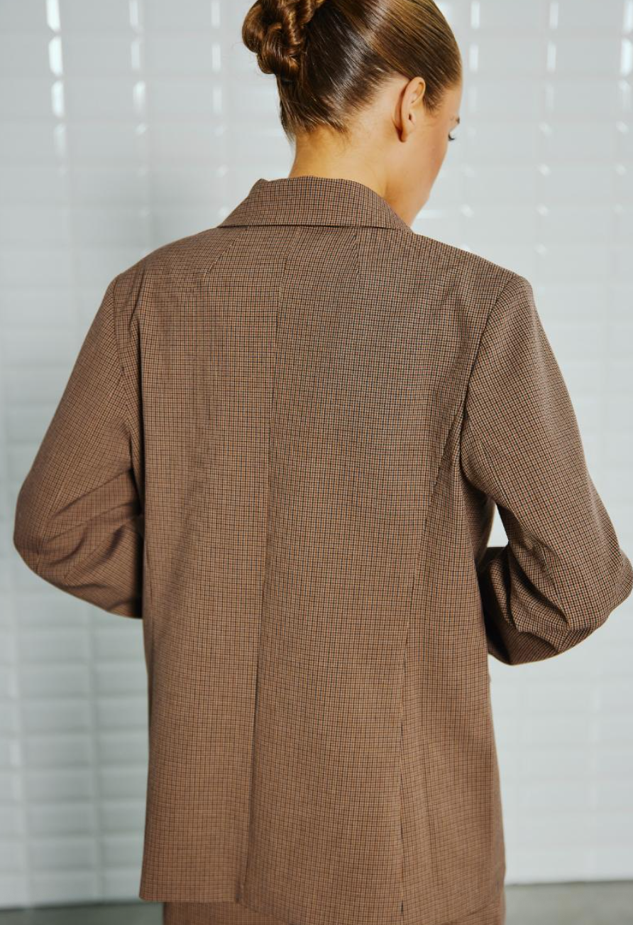 WITHBLACK WBLcolette Tailored Blazer Cognac Check
