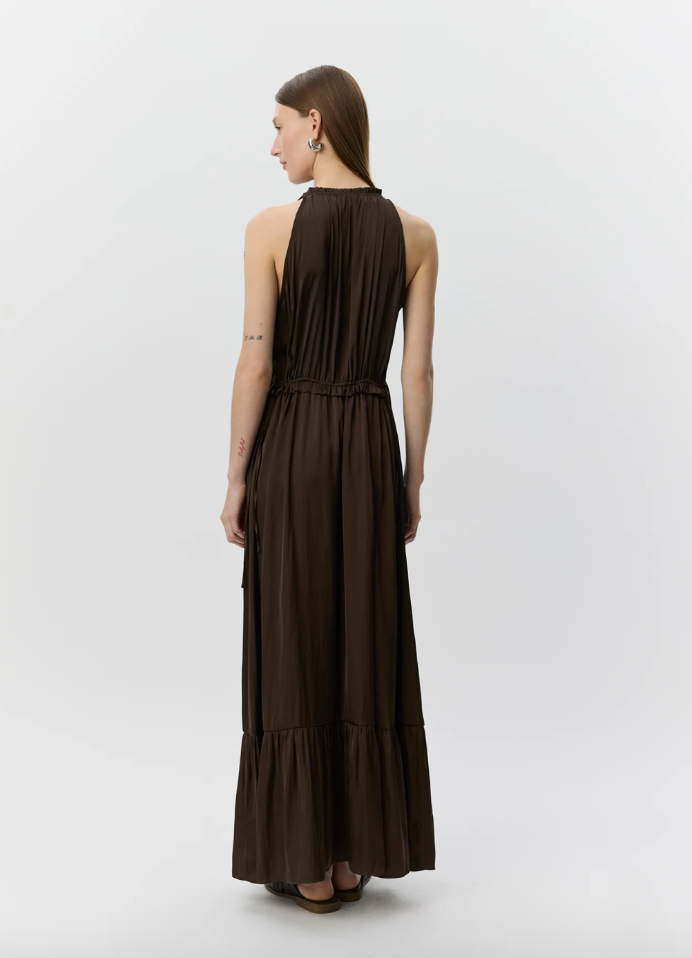 Sofie  Schnoor Mel SW Halter Neck Maxi Dress Intens Brown