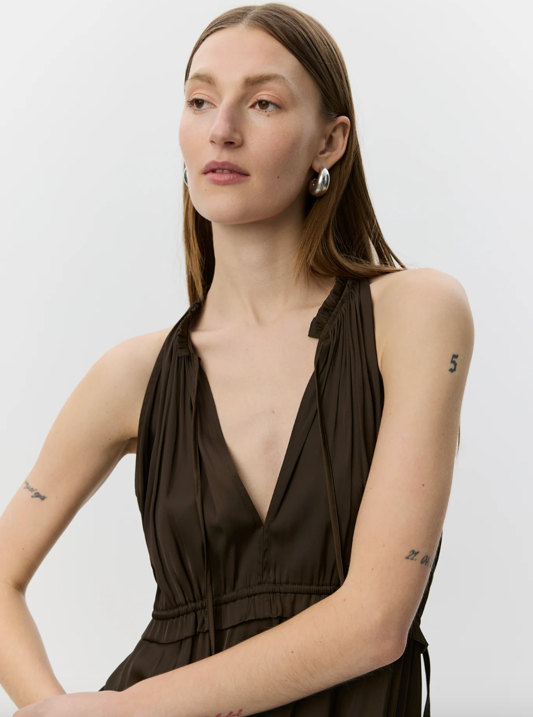 Sofie  Schnoor Mel SW Halter Neck Maxi Dress Intens Brown
