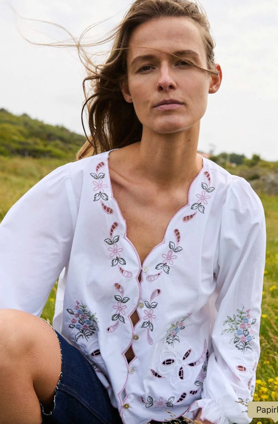 Sissel Edelbo Sada Top Organic Cotton White Pastel