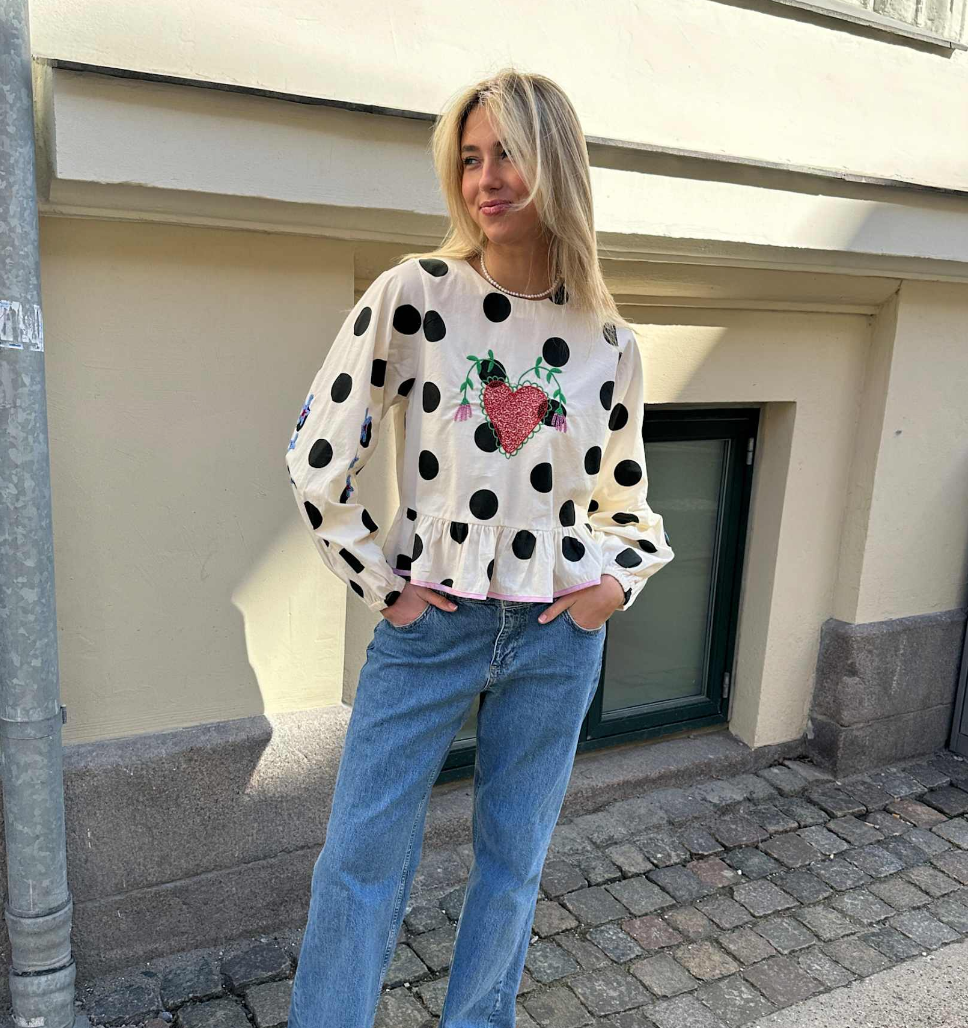 Sissel Eldelbo Diana Top Black Dot