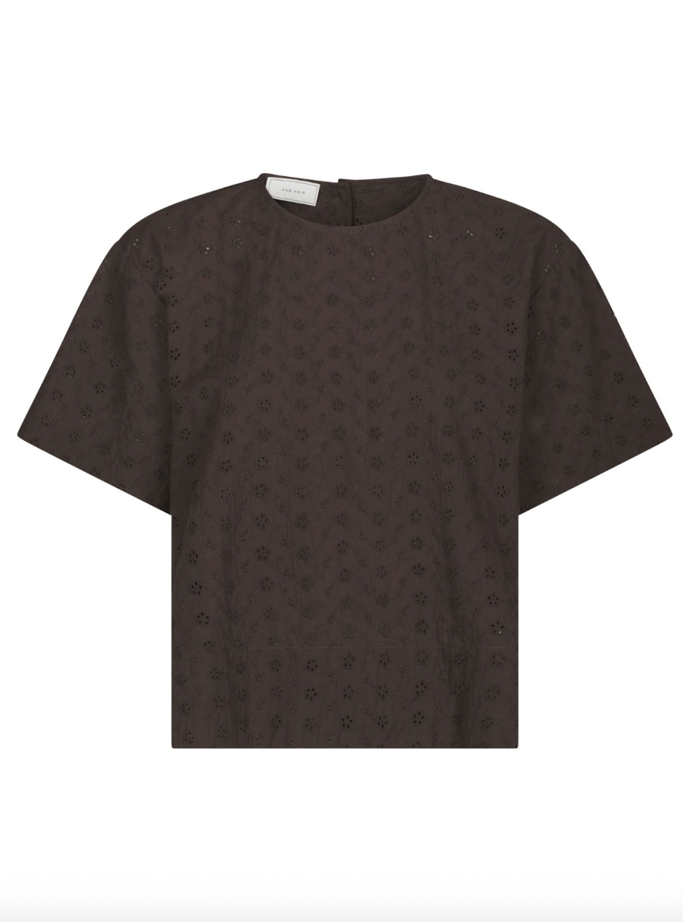 Neo Noir Viest Emb Blouse Dark Brown