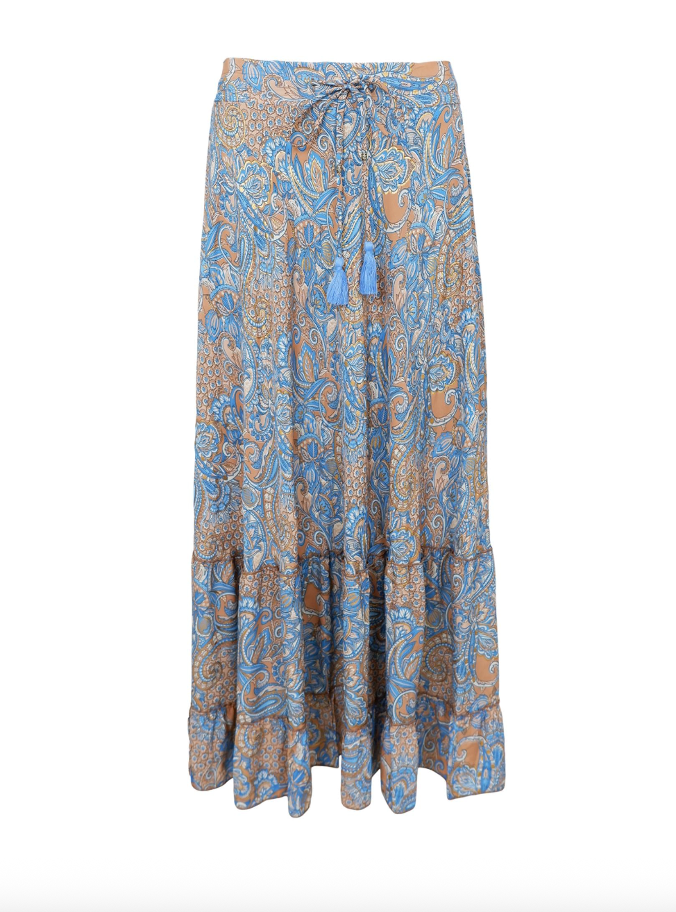 Black Colour BCLuna Maxi Frill Skirt Golden Aqua
