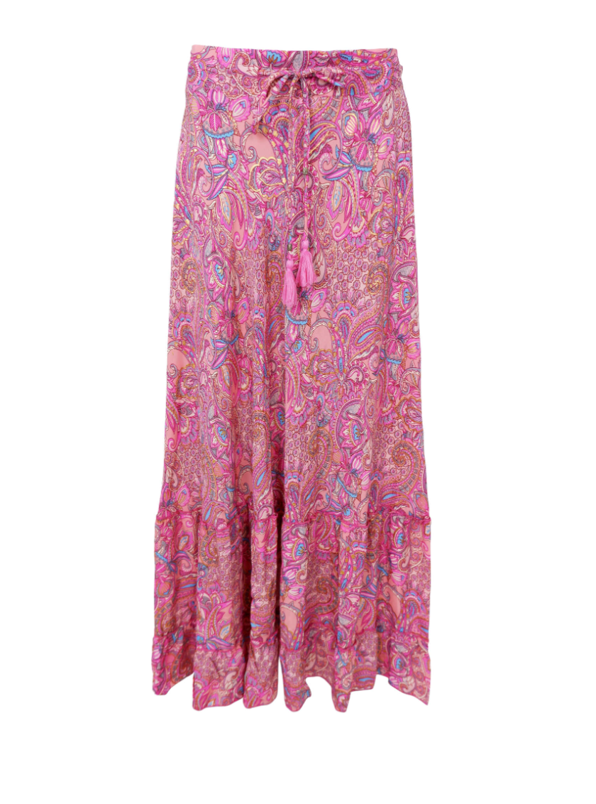 Black Colour BCLuna Maxi Frill Skirt Pink Vibe