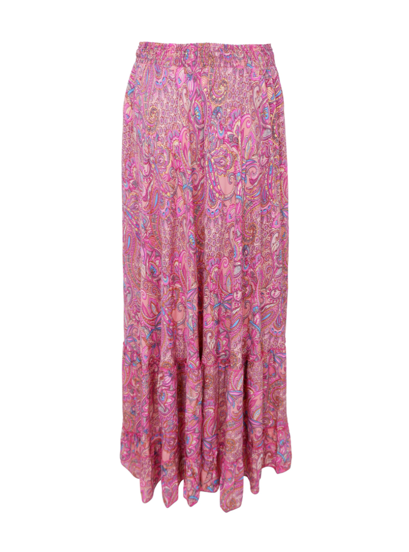 Black Colour BCLuna Maxi Frill Skirt Pink Vibe
