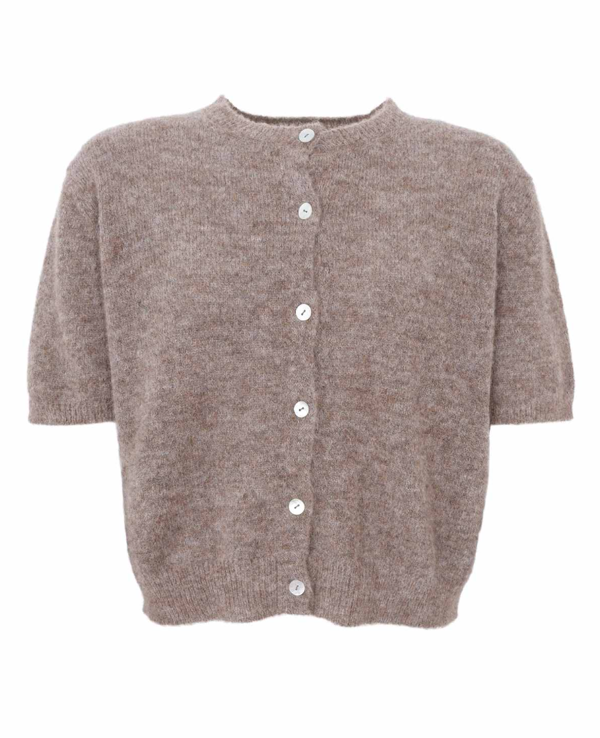 Black Colour BCDell SS Cardigan Taupe