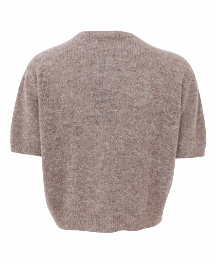 Black Colour BCDell SS Cardigan Taupe