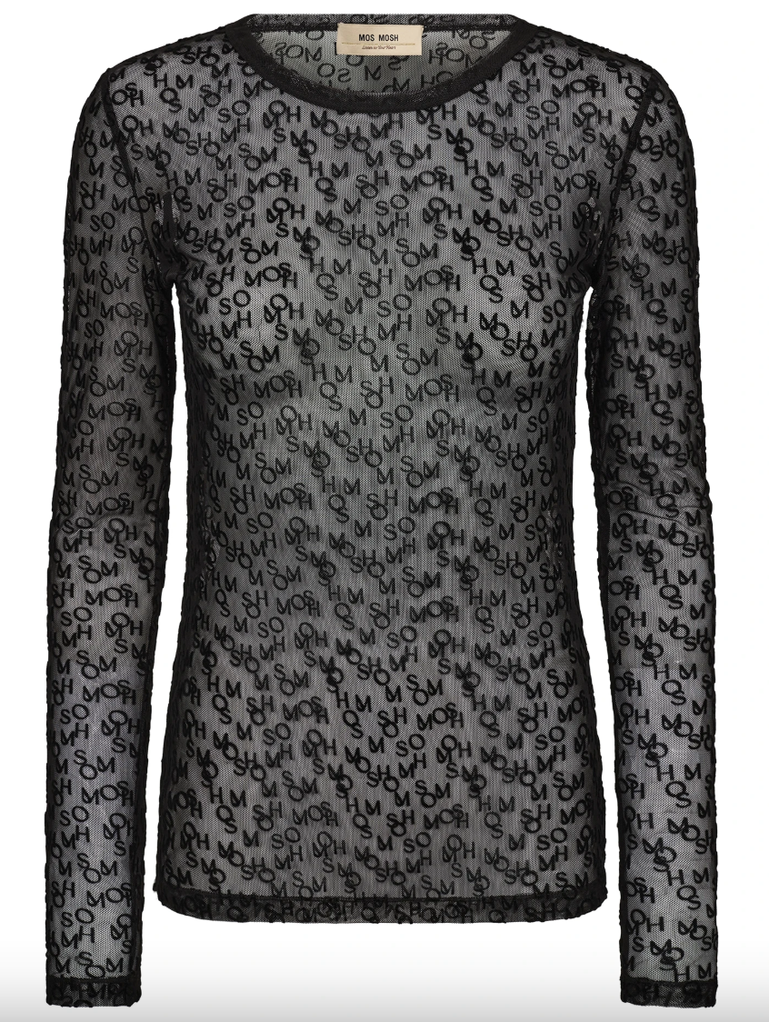 Mos Mosh MMLoretta Mono Mesh Blouse Black