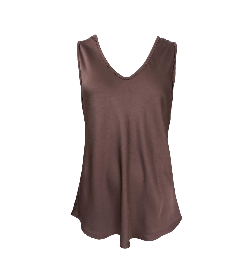 Black Colour BCMabel Double V-Neck top 41210 Coffee