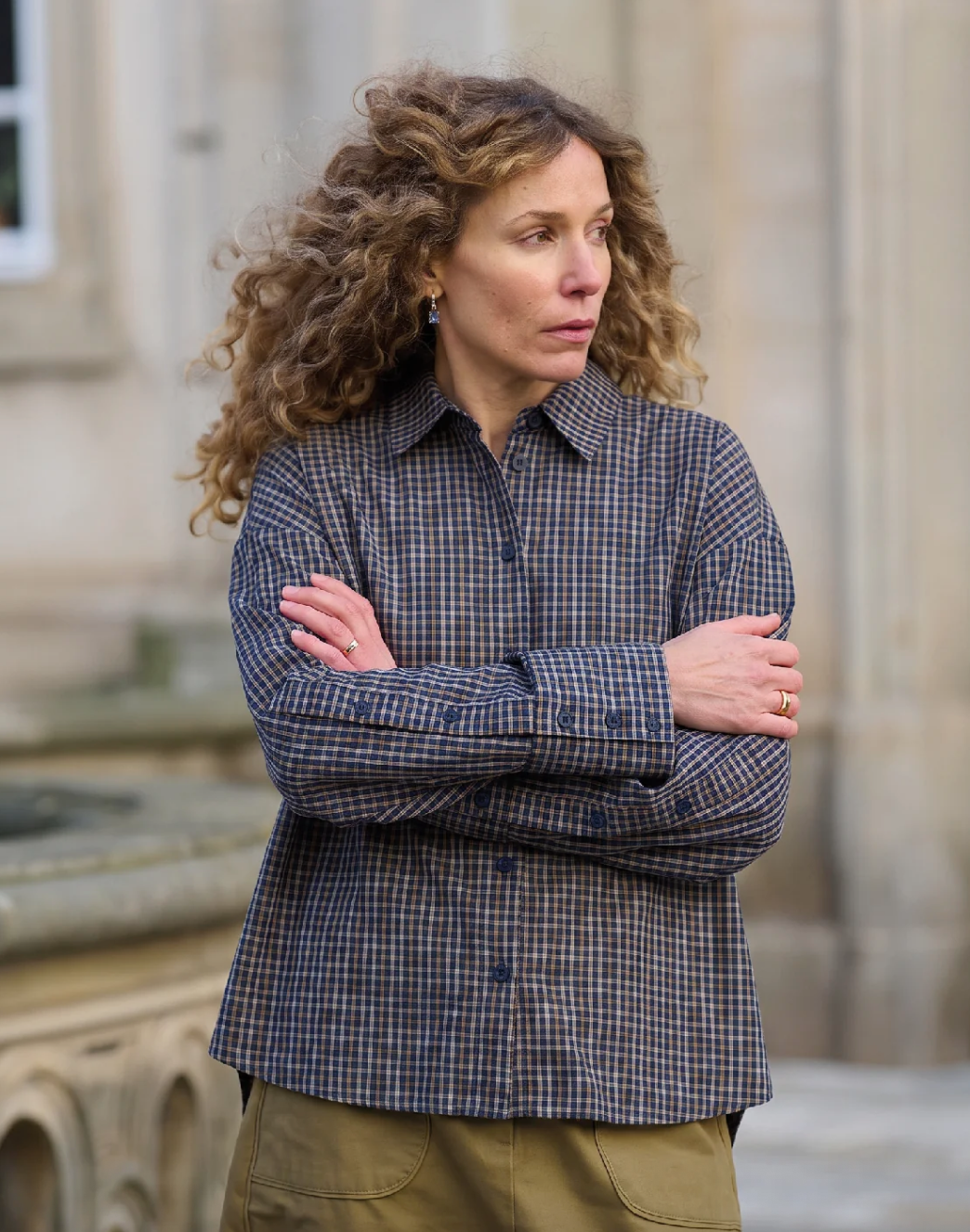 La Rouge Louise Shirt Navy Checks