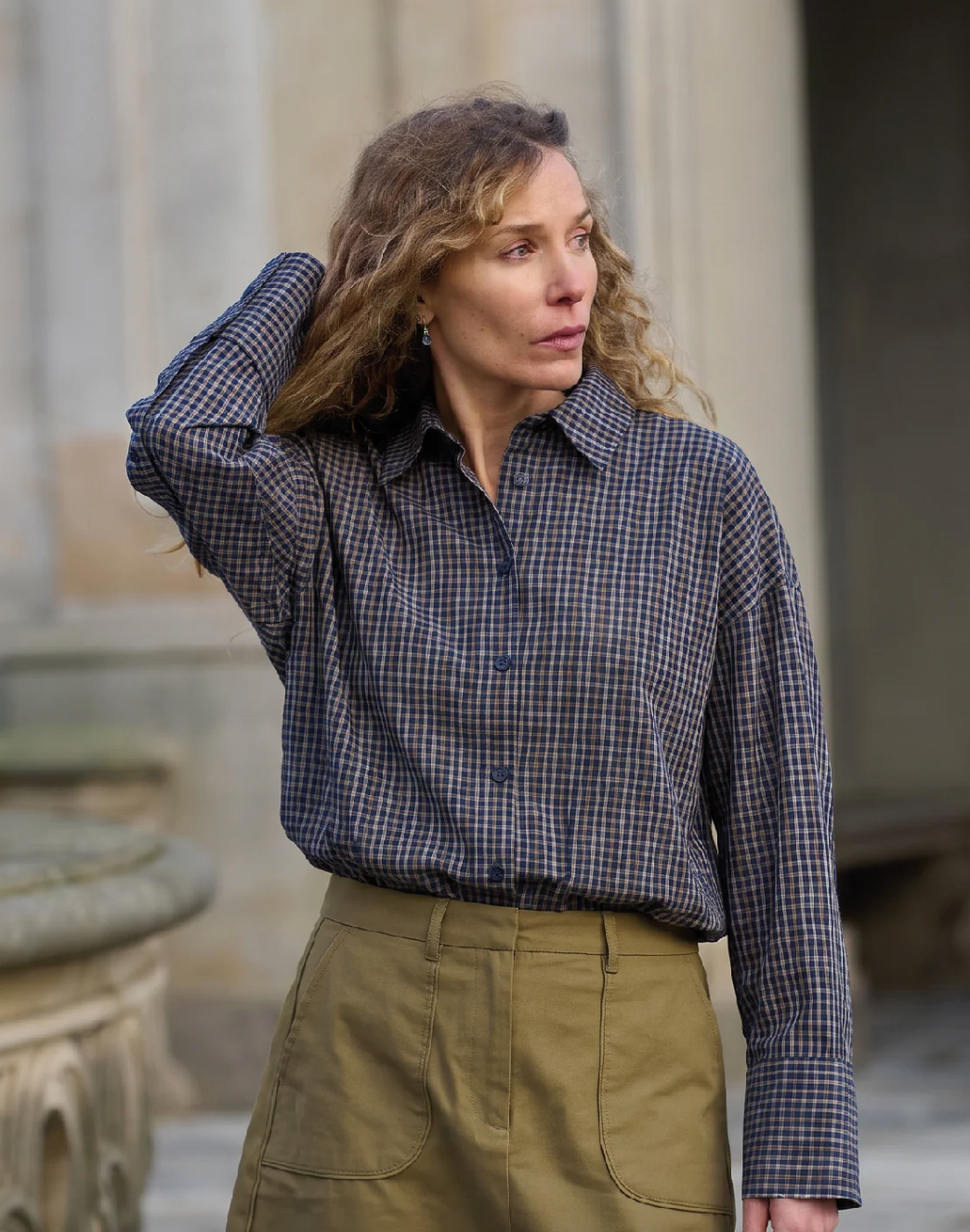 La Rouge Louise Shirt Navy Checks