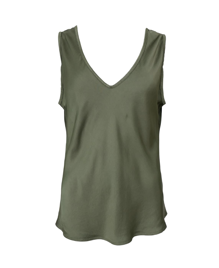Black Colour BCMabel Double V-Neck top 41210 Army