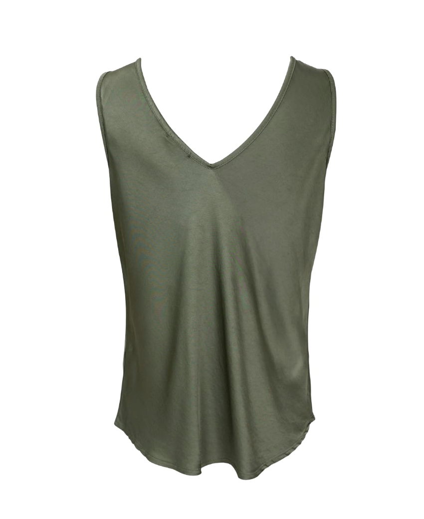 Black Colour BCMabel Double V-Neck top 41210 Army