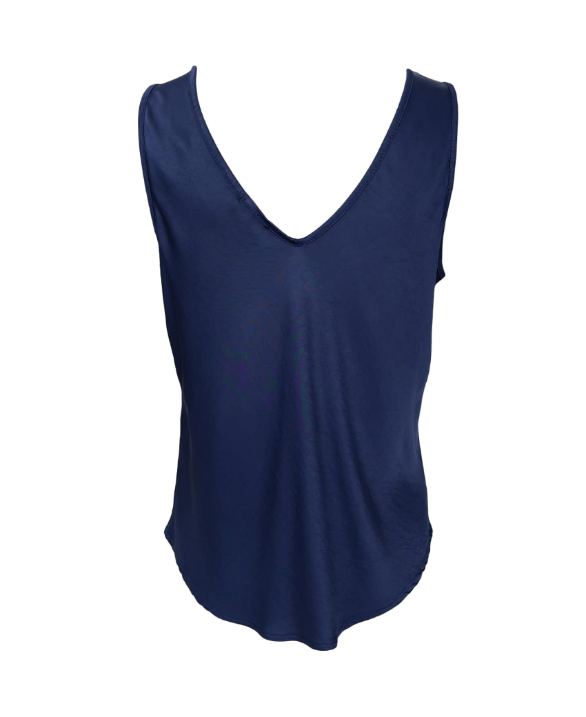 Black Colour BCMabel Double V-Neck top 41210 Dark Blue