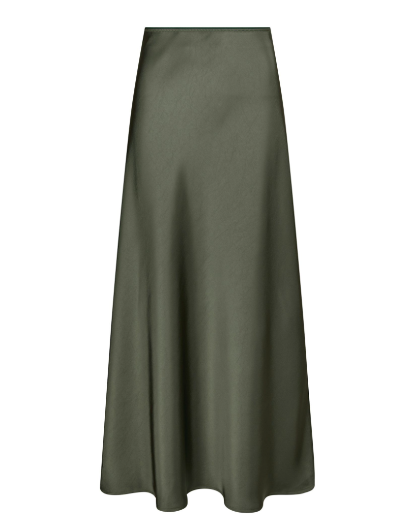 Neo Noir Vicky Heavy Sateen Skirt Deep Green