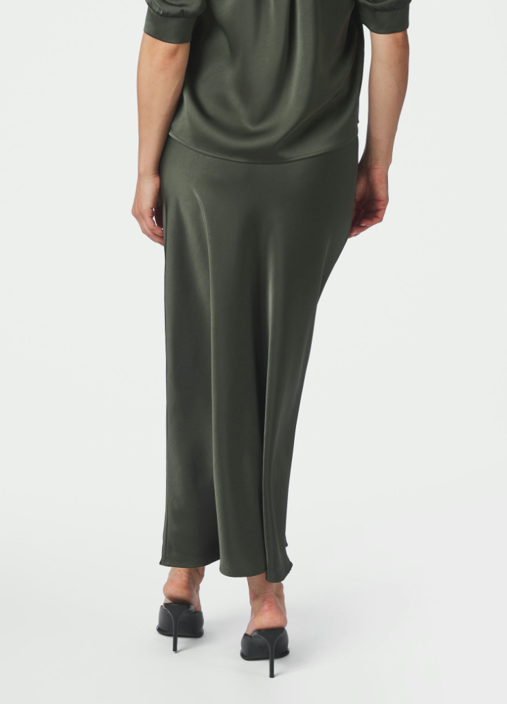 Neo Noir Vicky Heavy Sateen Skirt Deep Green