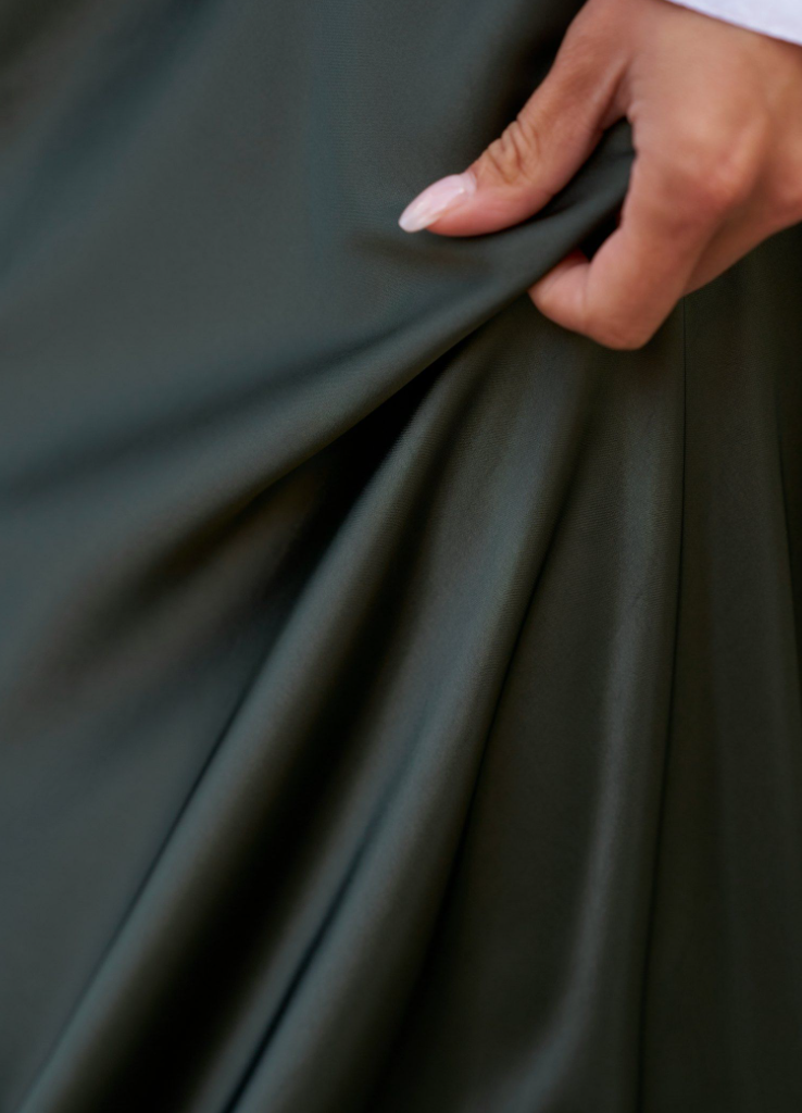 Neo Noir Vicky Heavy Sateen Skirt Deep Green