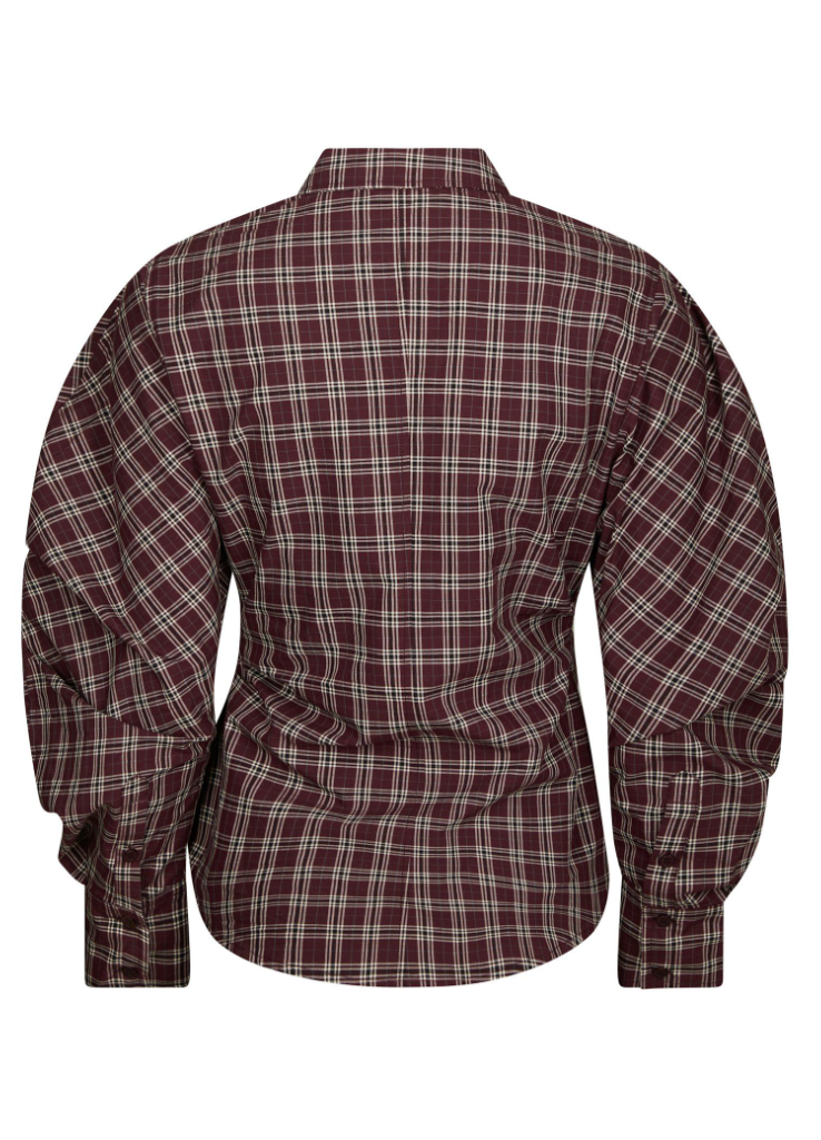 Neo Noir Neoella Medium Check Shirt Plum