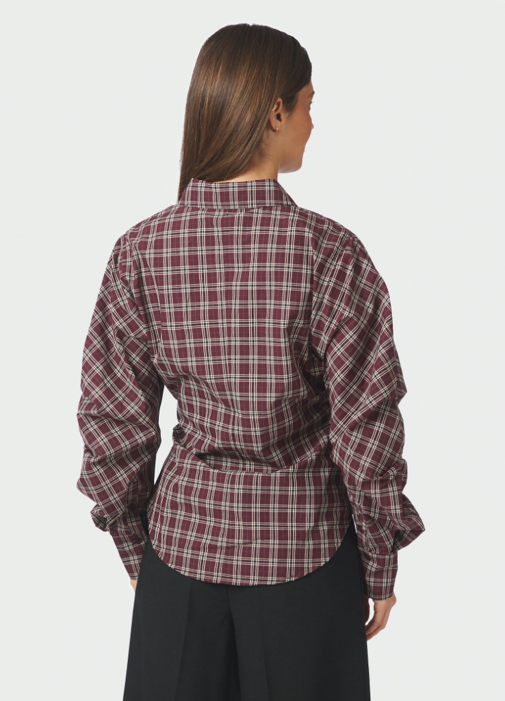 Neo Noir Neoella Medium Check Shirt Plum