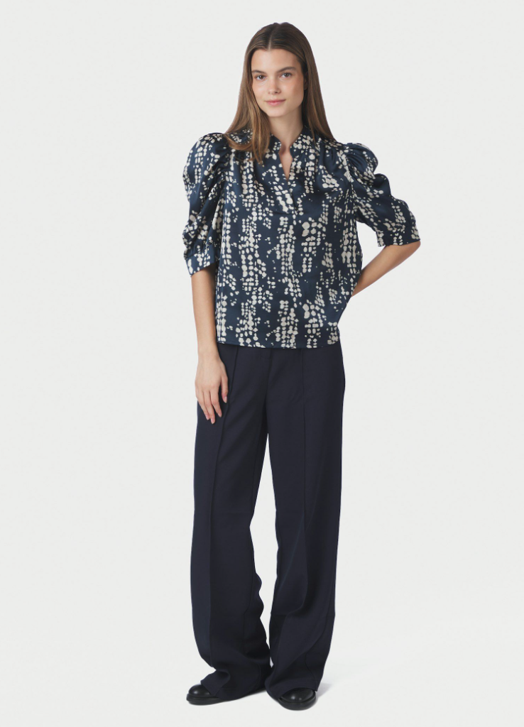 Neo Noir Roella Scatter Print Blouse Navy