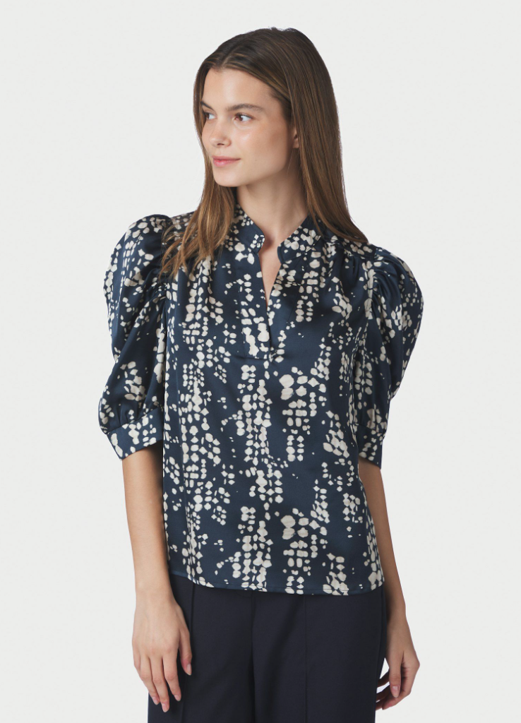 Neo Noir Roella Scatter Print Blouse Navy