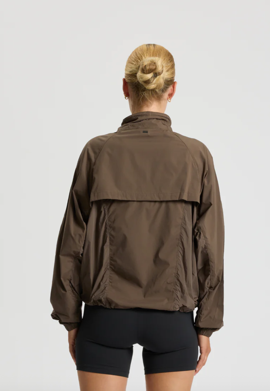 Rethinkit Studios Track Jacket Oversized Kia Dark Brown