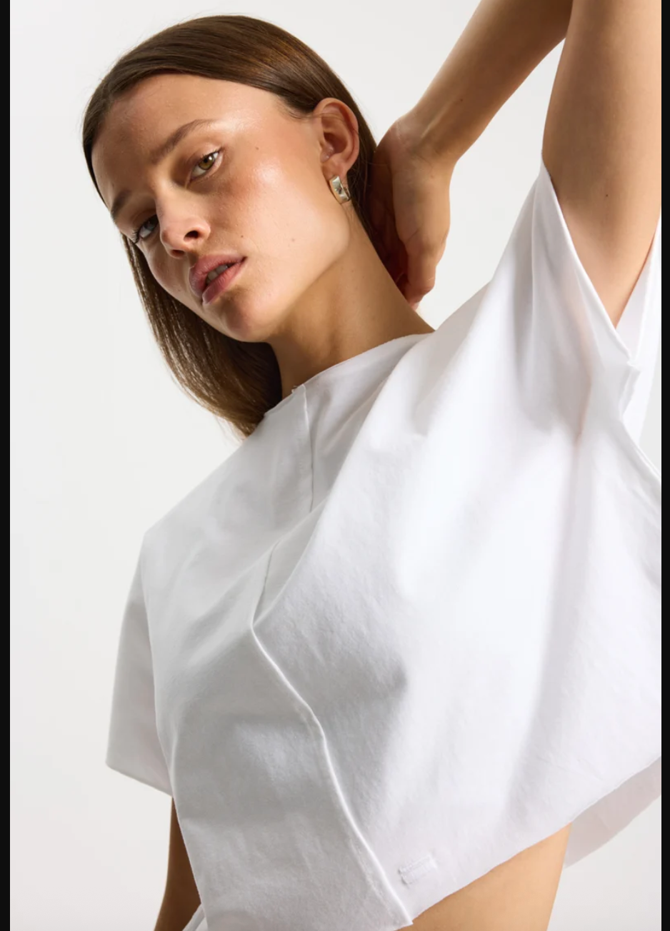 Rethinkit Studios Tee Short Raw Edges Caen White