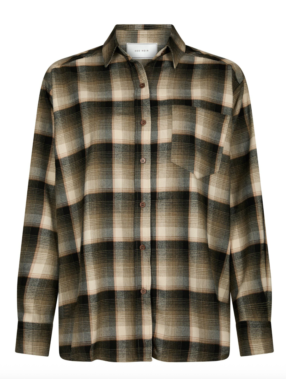 Neo Noir Dalma Flannel Check Shirt Army