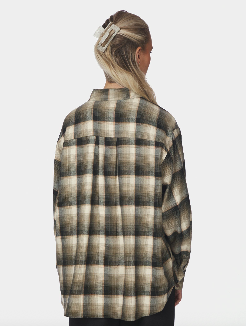 Neo Noir Dalma Flannel Check Shirt Army