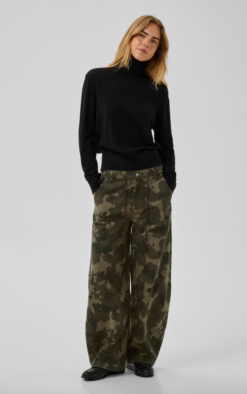 My Essential Wardrobe MWFro Pant Camuflage Bungee Cord Long Green