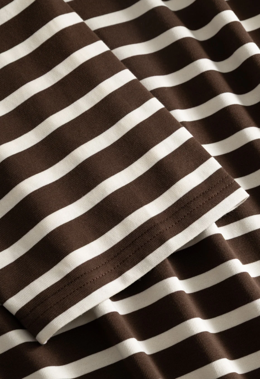Noella N-Maple LS T-shirt Eton Brown Ivory Stripe