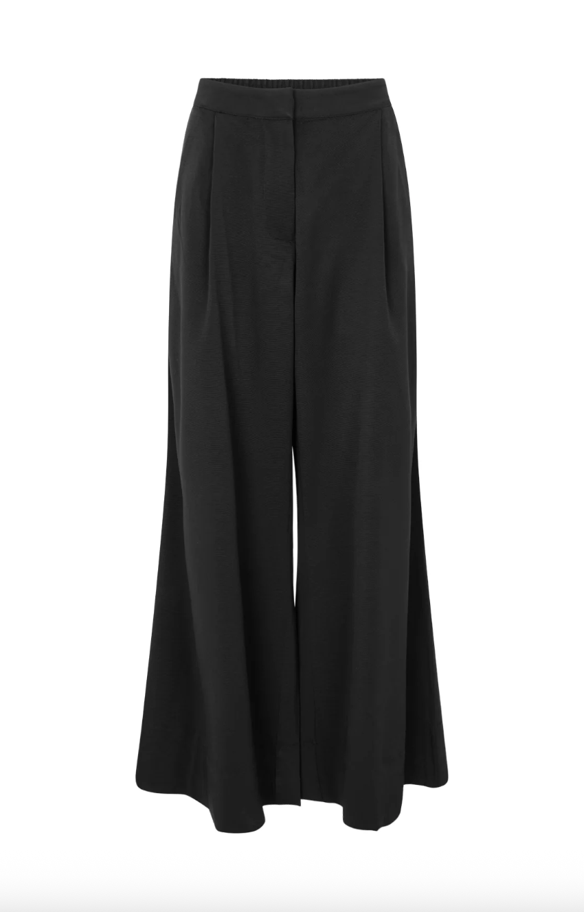 Rabens Saloner Arete Grossgrain Stretch Wide Pants Black