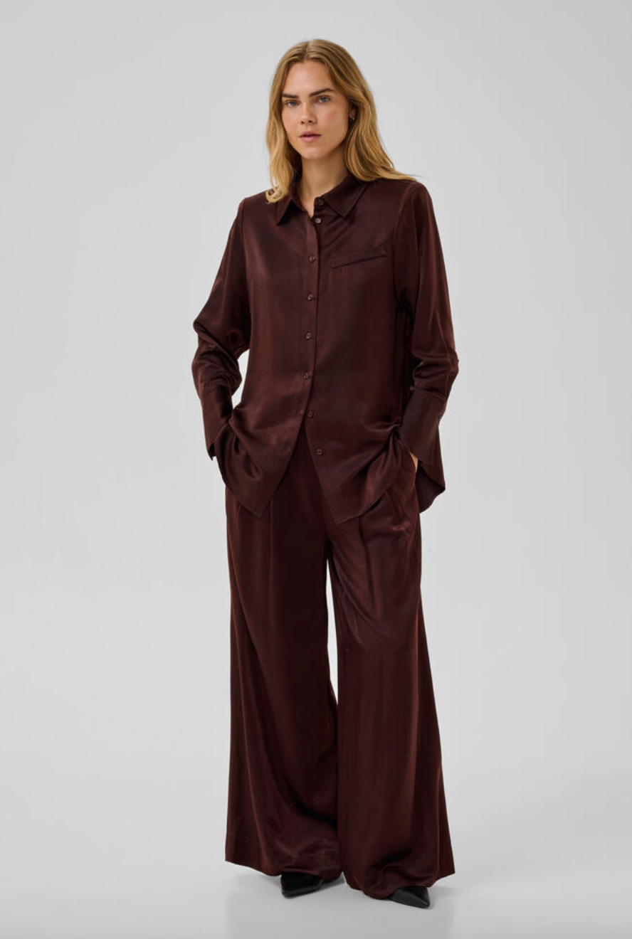 My Essential Wardrobe MWEstelle Wide pant Chocolate P Long